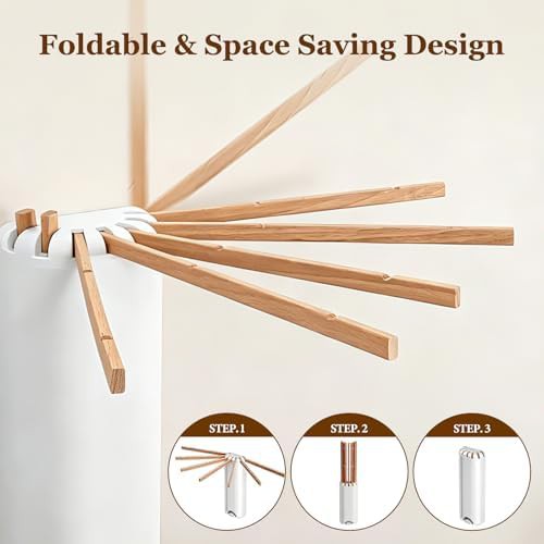 Foldable beech wood tripod wall mounted rack — photo 3