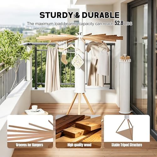 Rotary tripod rack with wooden poles — photo 4