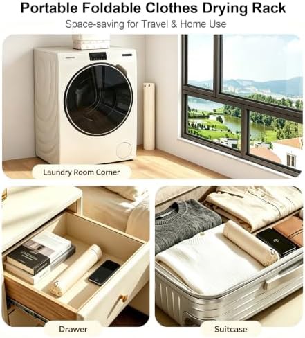 Foldable tripod laundry rack with travel clips — photo 4