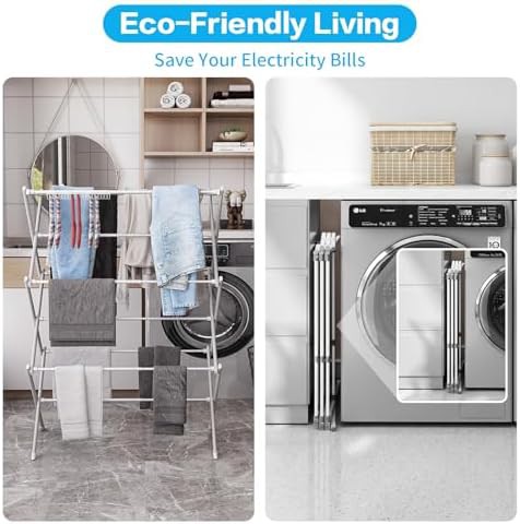 Three tier adjustable portable laundry rack — photo 3