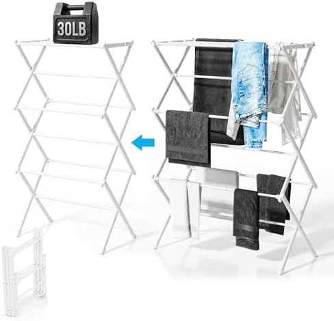 Three tier adjustable portable laundry rack — photo 5