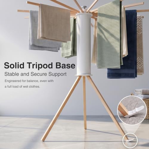 Wooden tripod collapsible laundry rack — photo 4