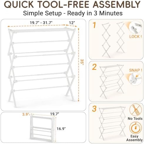Retractable laundry rack for small spaces — photo 5