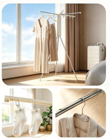 Stainless steel tripod rack with clips — photo 4