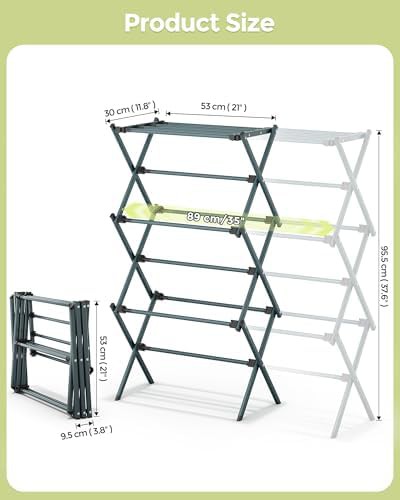 Navy blue three tier foldable rack — photo 3