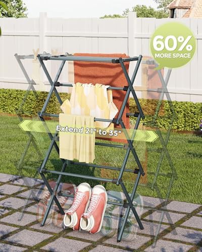 Navy blue three tier foldable rack — photo 4