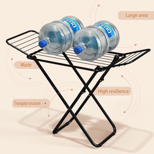 Small black gullwing folding laundry rack — photo 5