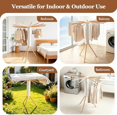 Wooden tripod floor mounted garment rack — photo 4