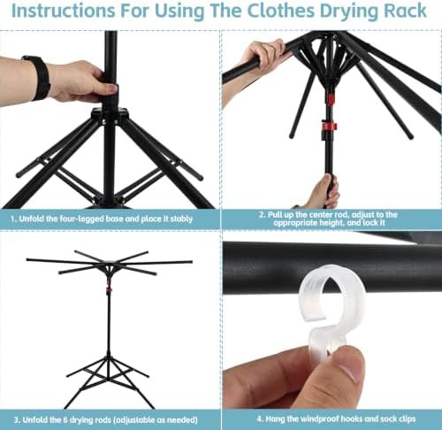 Carbon steel umbrella tripod garment dryer — photo 4