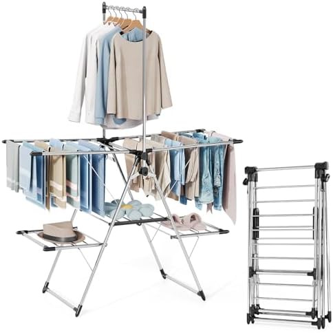 Stainless steel four tier folding rack