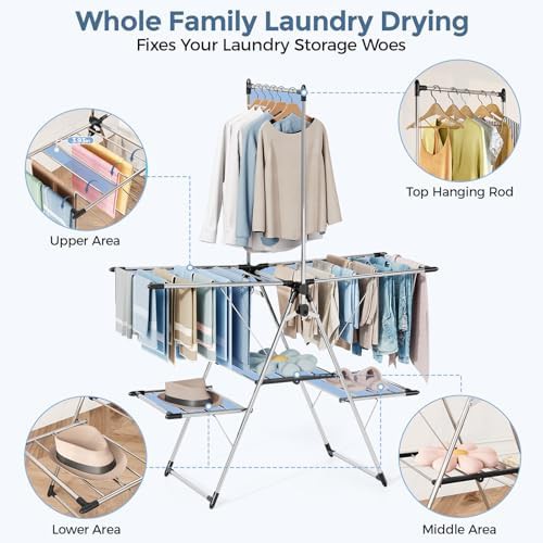 Stainless steel four tier folding rack — photo 3