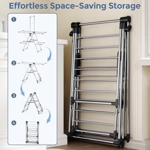 Stainless steel four tier folding rack — photo 5