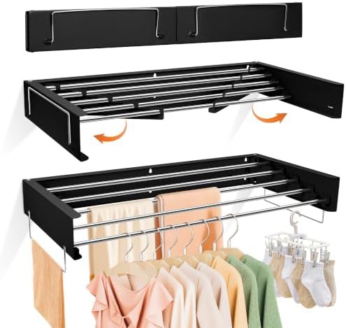 Heavy duty black stainless wall rack