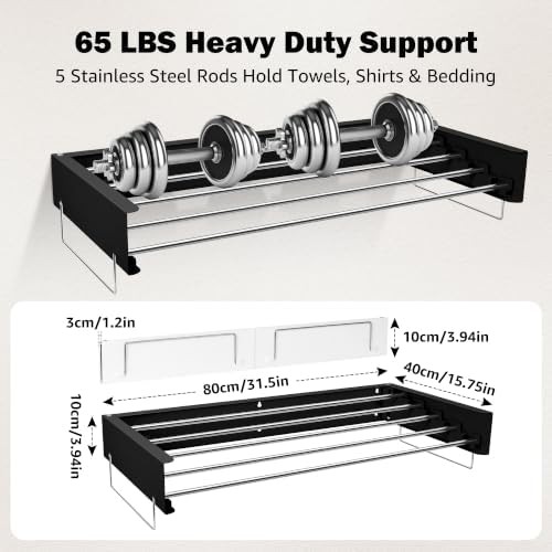 Heavy duty black stainless wall rack — photo 5