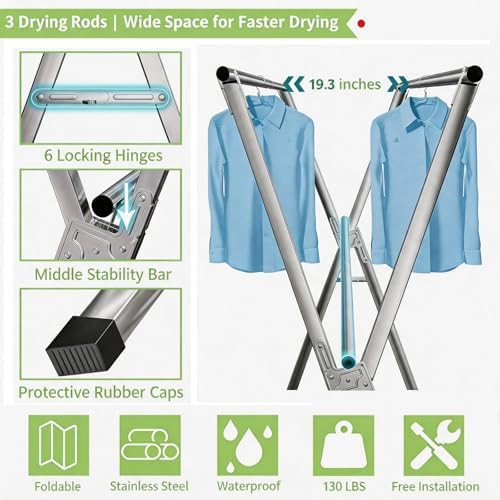Foldable stainless steel drying stand — photo 5