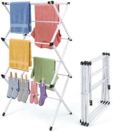 Compact three tier accordion rack