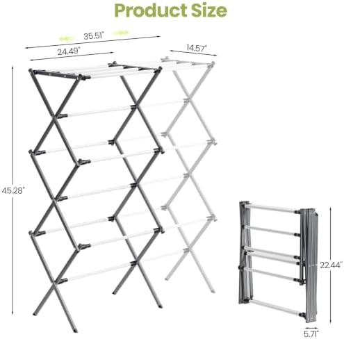 Three tier apartment folding rack 45 inches high — photo 3