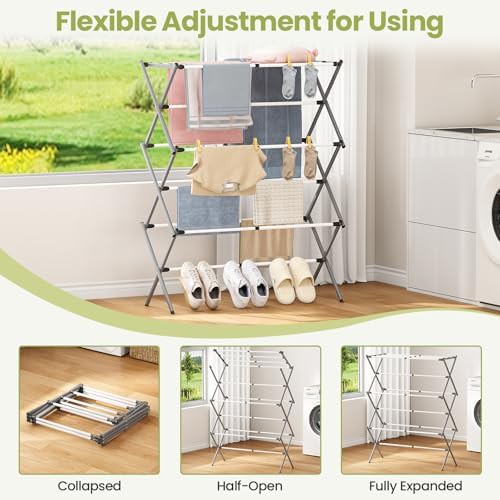 Three tier apartment folding rack 45 inches high — photo 5