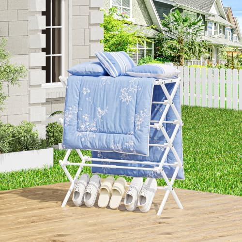 Three tier white foldable laundry rack — photo 4