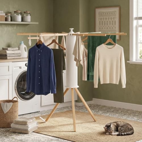 Heavy duty wooden tripod drying rack — photo 2