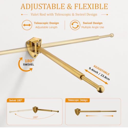 Gold retractable wall mounted hanger rack — photo 4