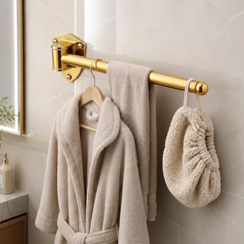 Gold retractable wall mounted hanger rack — photo 5