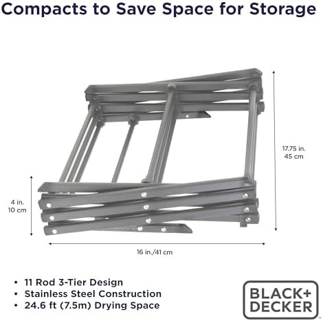 Silver steel three tier laundry rack — photo 3