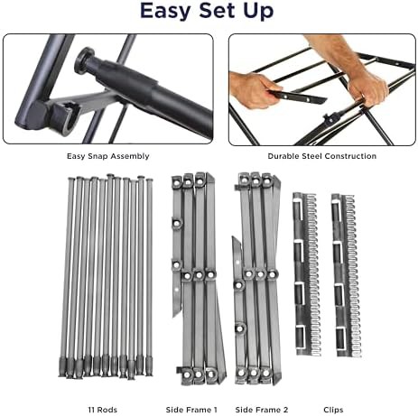 Silver steel three tier laundry rack — photo 4