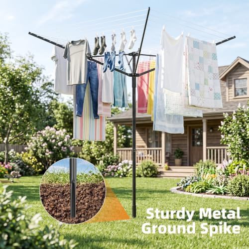 Outdoor umbrella clothesline with heavy duty frame — photo 3