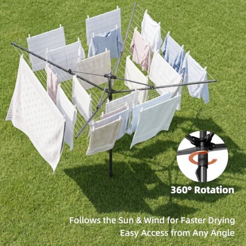 Outdoor umbrella clothesline with heavy duty frame — photo 4