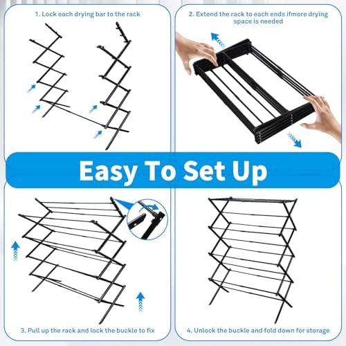 Four tier steel frame clothes airer — photo 5