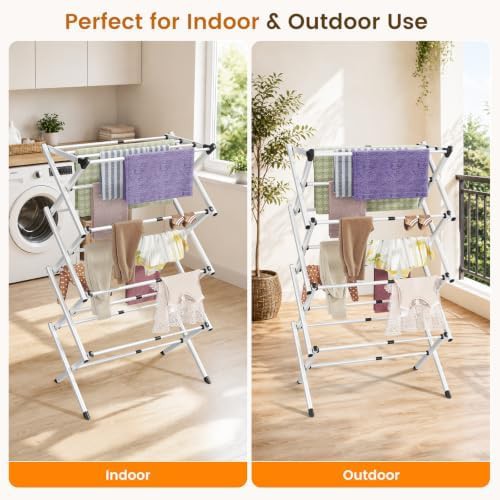 Four tier adjustable width laundry rack — photo 3