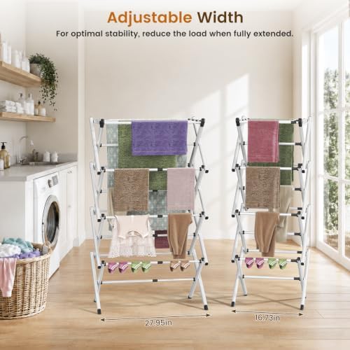 Four tier adjustable width laundry rack — photo 4