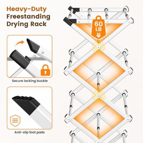 Four tier adjustable width laundry rack — photo 5