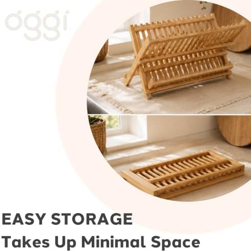 Two tier folding bamboo dish rack — photo 4