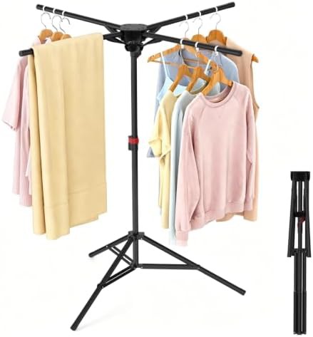 Portable tripod rack with four folding bars