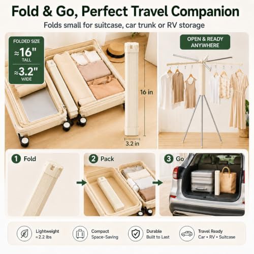 Foldable tripod drying rack with six poles — photo 5