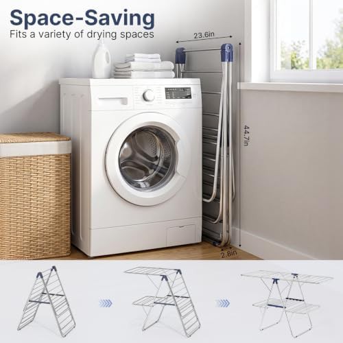 Stainless steel gullwing folding laundry rack — photo 5